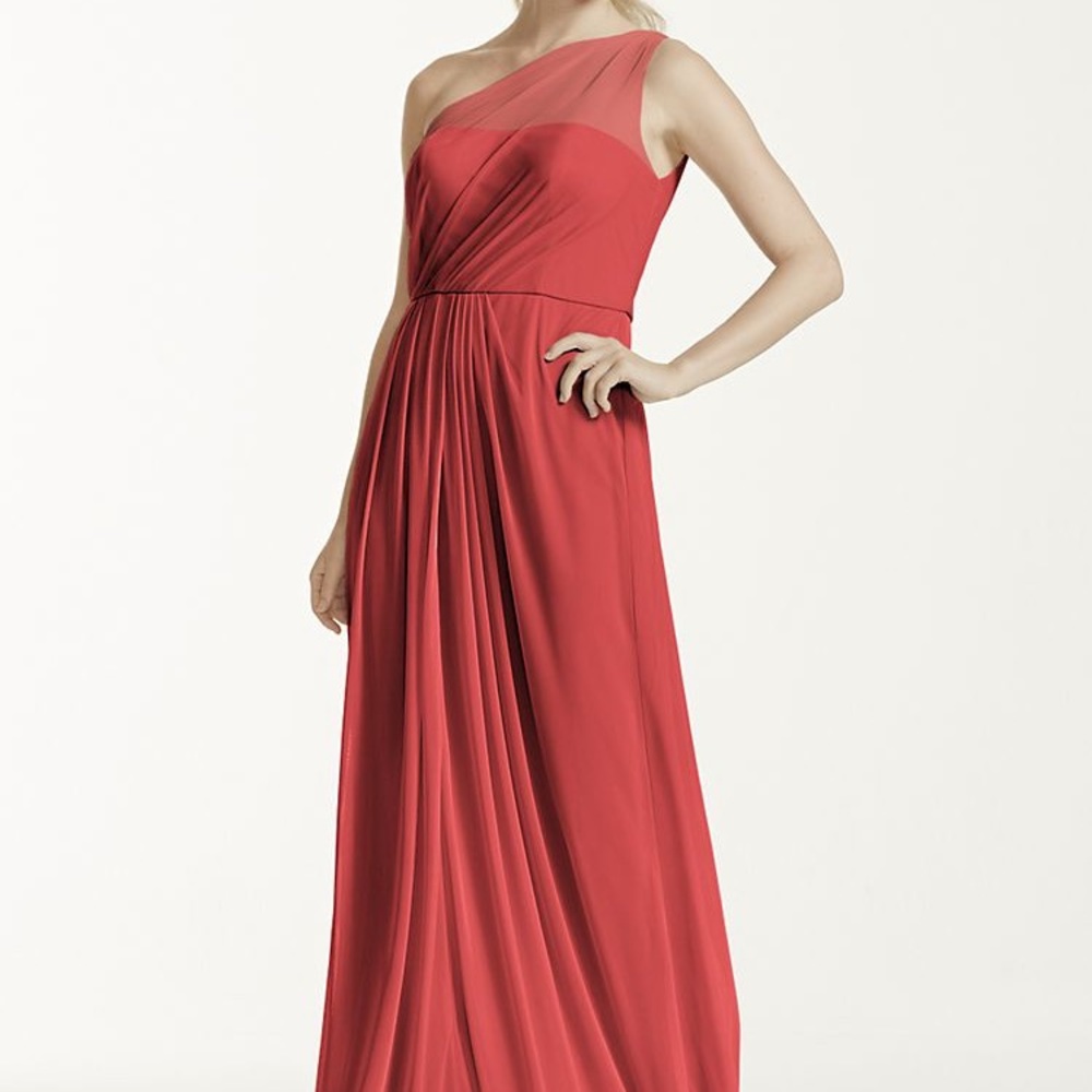 David’s Bridal One Shouldered Bridesmaids Dress